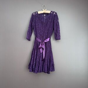 MSK Purple Lace Midi Dress